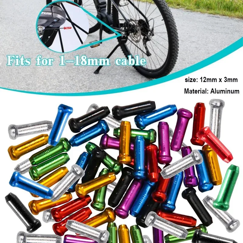 Imagem -05 - Alumínio Inner Cabo Dicas para Bicicleta Freio Shifter Derailleur Shift Cables End Caps Ciclo Ciclismo Peças Crimps 50 Pcs 100 Pcs