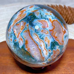 Healing Natural Crystals Carnelian Moss Agate Sphere Druzy Geode Home Decorations Polished Room Decor Energy Gift Mineral Ore