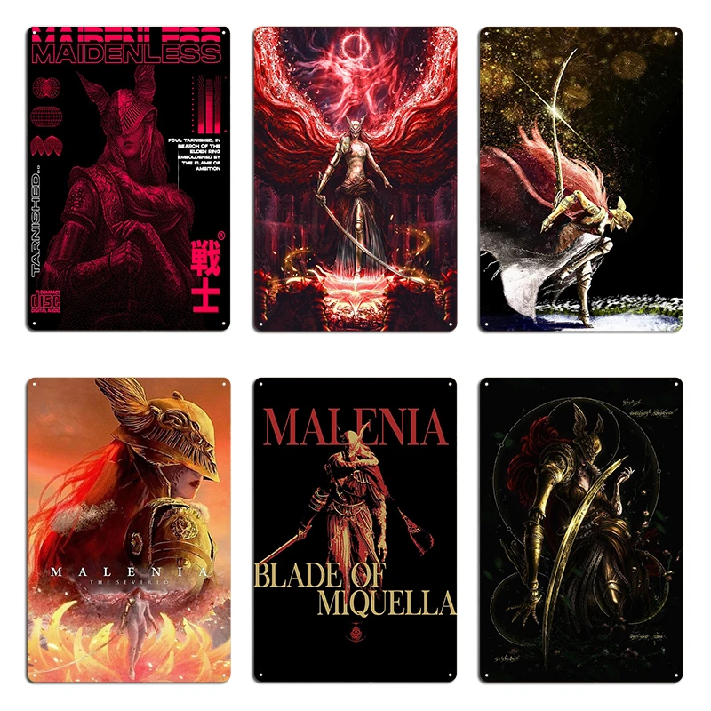 Malenia the Severed maidenless tarnished Metal Plaque Cave Classic Printing Designing Rusty Tin Sign Poster