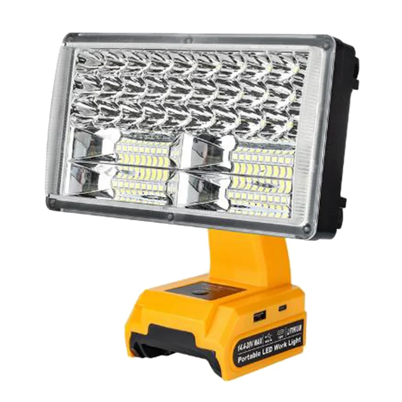 FAAJ-For 14.4-20V Batteries LED Work Light 30W 3300LM Flashlight LED Flood Light Cordless Handheld Spotlight For Car Repa