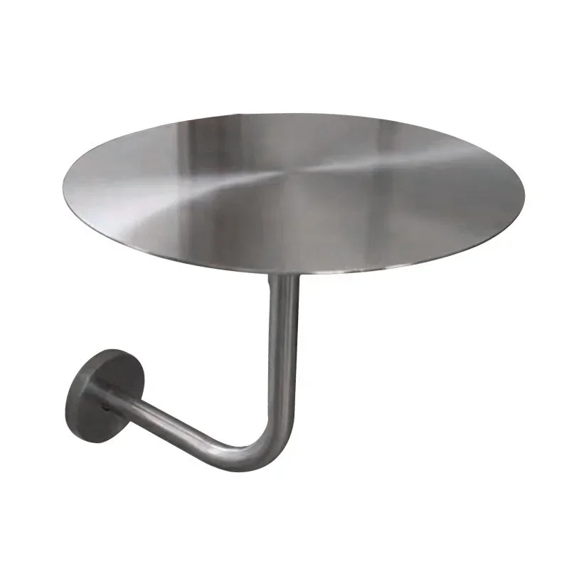 Wall-mounted stainless steel small round table, industrial style Internet celebrity table, simple modern solid round table