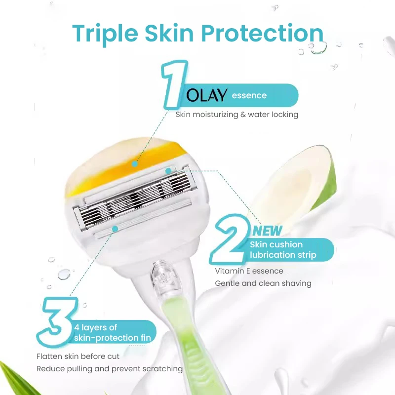 Women Razor Gillette Venus Series Coconut-scent Girl Body Hair Remover Shaver Female Razor 1 Razor-handle 2 Razor-head