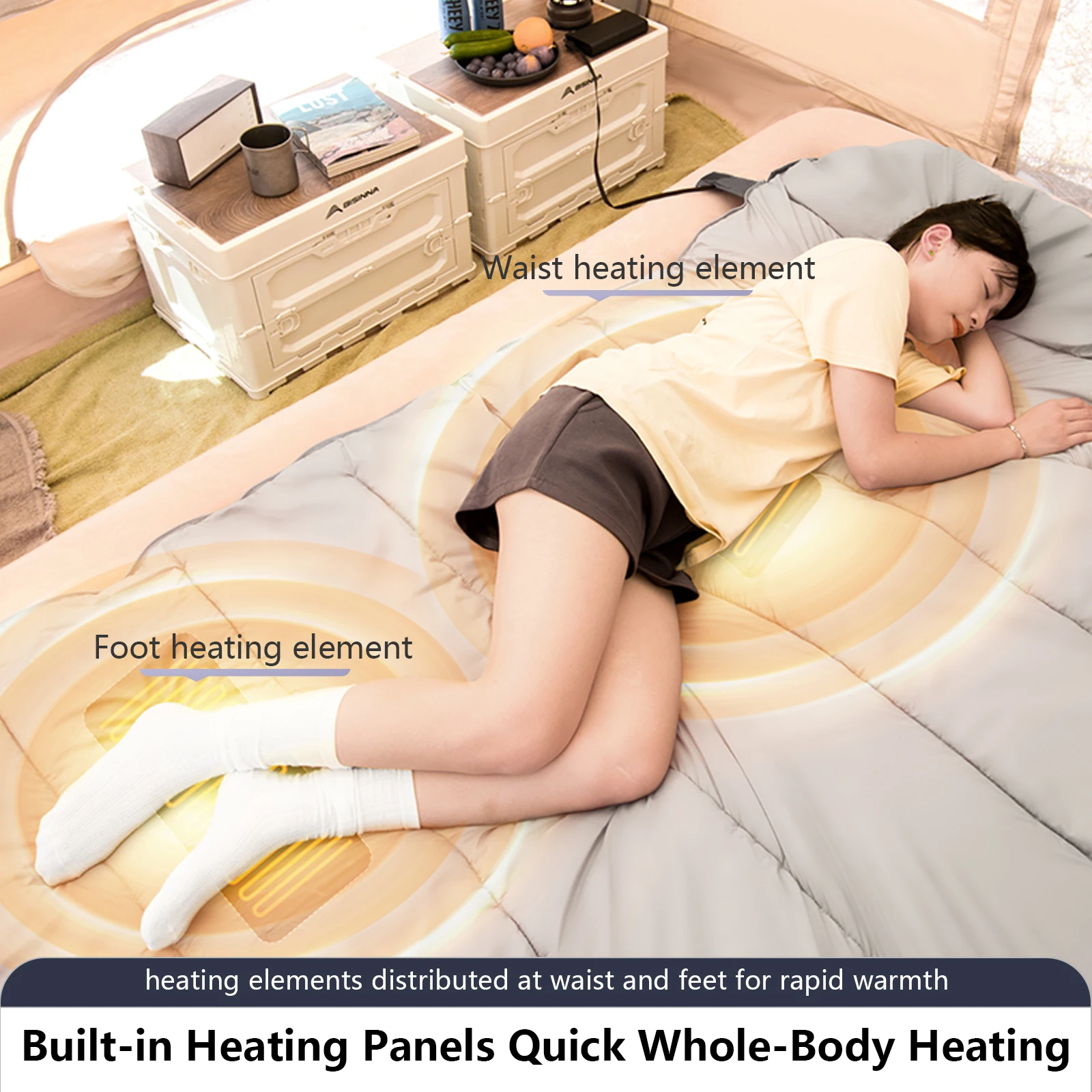 حقيبة نوم للتدفئة من BISINNA للبالغين في الطقس البارد وخفيفة الوزن ومحمولة ودافئة للشتاء ومستلزمات المشي لمسافات طويلة في الهواء الطلق #3