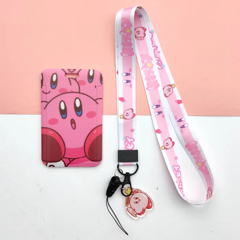 Cartoon Star Figure Fashion Bus Meal Card Holder Lanyard Student ID Credit Card Cover Keychain Accessories Pendant Kids Gift