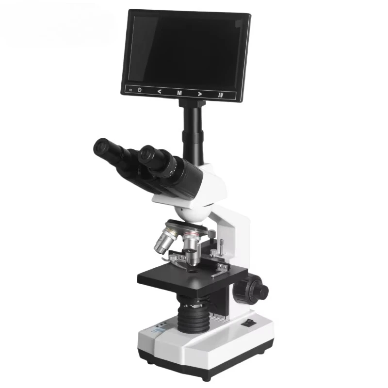 Three-eye biological microscope (thermostatic version) with 7-inch high definition screen
