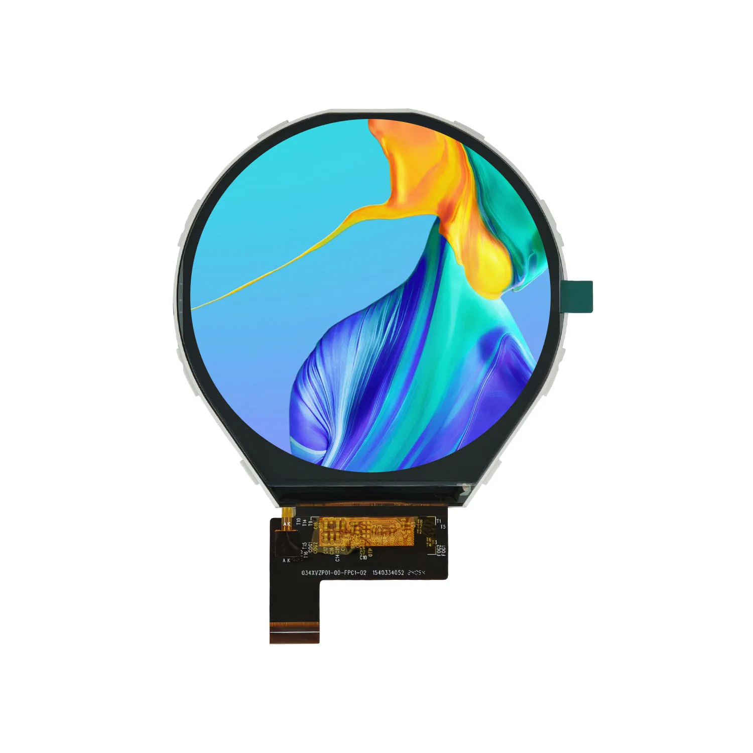 3.4 Inch Circular TFT LCD Display 800×800 Round Screen ILI9881C Driver IC 39Pins MIPI Interface