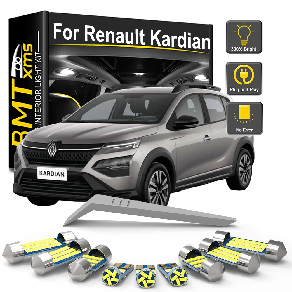 

8/16PCS LED Interior Light Bulb Kit For Renault Kardian 2024 2025 2026 LED Car Dome Trunk Lamp Canbus,Map Dome Reading Light.