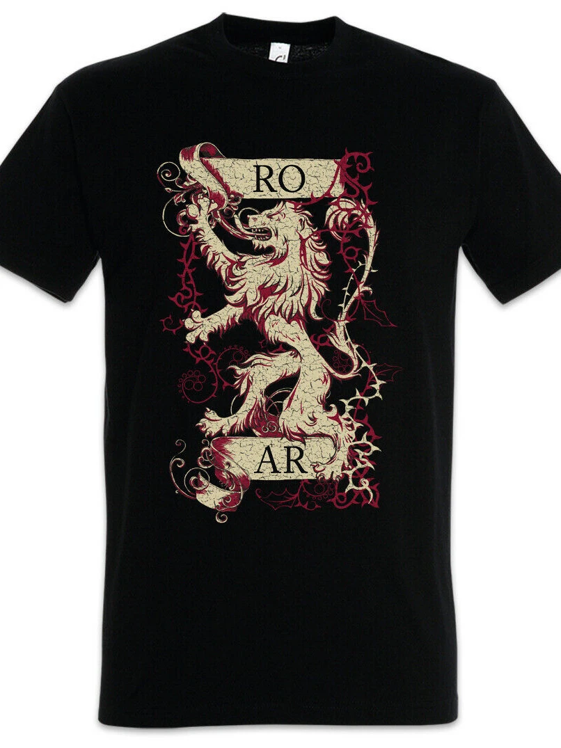 Roar Lion Banner Symbol Logo Thrones Flag T Shirt New 100% Cotton Short Sleeve O-Neck T-shirt Casual Mens Top