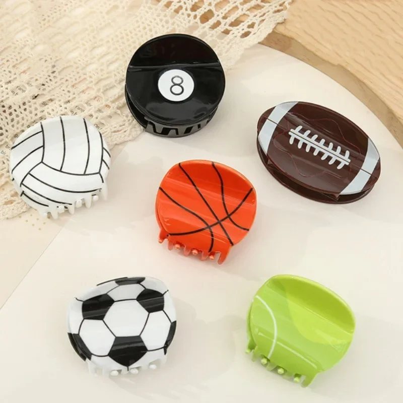 

Super Bowl Football Grab Clip Basketball Hairpin Football Volleyball Crab Clip Tennis Clip Creative Women's Hair Accessories