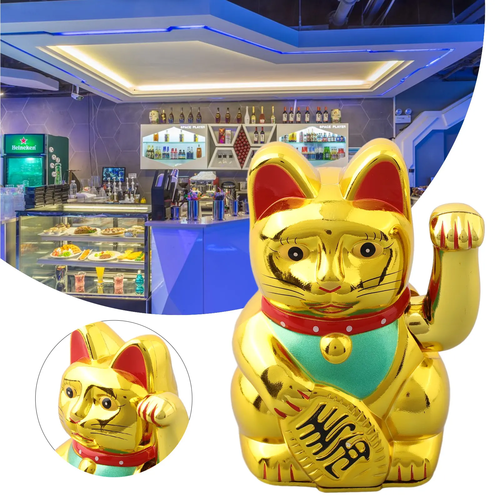 Chinese Lucky Cat Wealth Waving Hand Cat Gold Maneki Neko Cute Lucky Electric Cat Cashier New Store Opening Gift For Good Luck