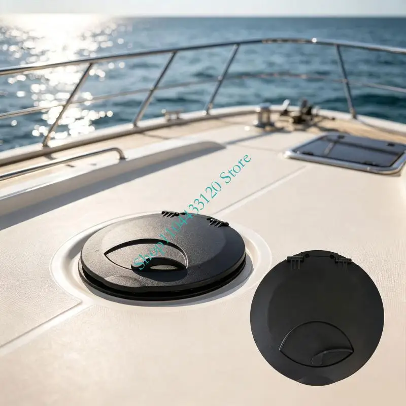 Storage Compartment Cover 9 Inch Round Deck Plate Lid, Clip-In Opening Cover with Water-Resistant Fit for Small Boat Deck Access
