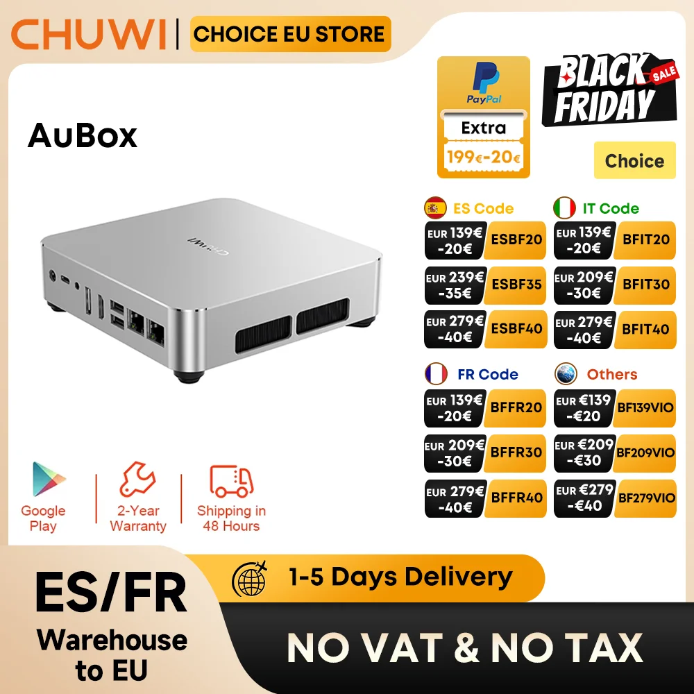 Immagine di CHUWI AuBox AMD R7 8745HS/Intel i9-13900HK Mini PC 32GB 1TB SSD Windows 11 Display 4K 60Hz AI-Link WiFi 6 BT 5.1 Estendi M.2 2T*2