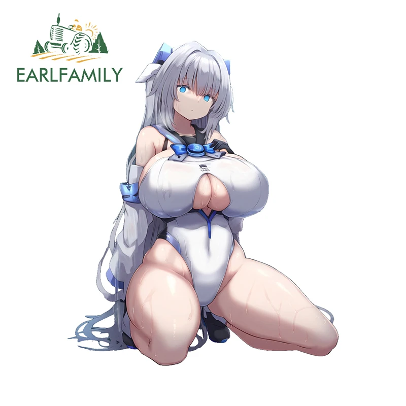 

EARLFAMILY 13cm x 10.9cm Big Boobs Uniforms NSFW Car Stickers Original Waifu Breasts Hentai Vinyl Car Accessories Decals Decor