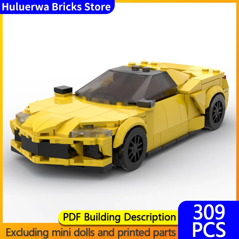 

Speed Racing Car Model MOC Building Bricks Corvette C8 Stingray Hypercar Modular Technology Children Holiday Gifts Assemble Toys