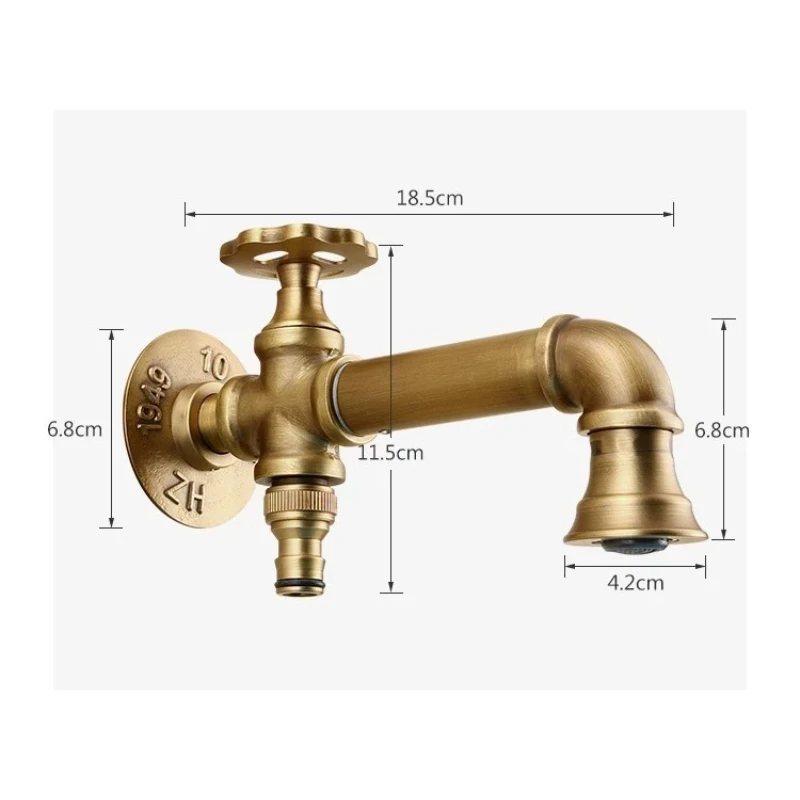 Picture 7: Brass washing machine faucet antique outdoor courtyard garden pool single cold quick open balcony mop pool faucet