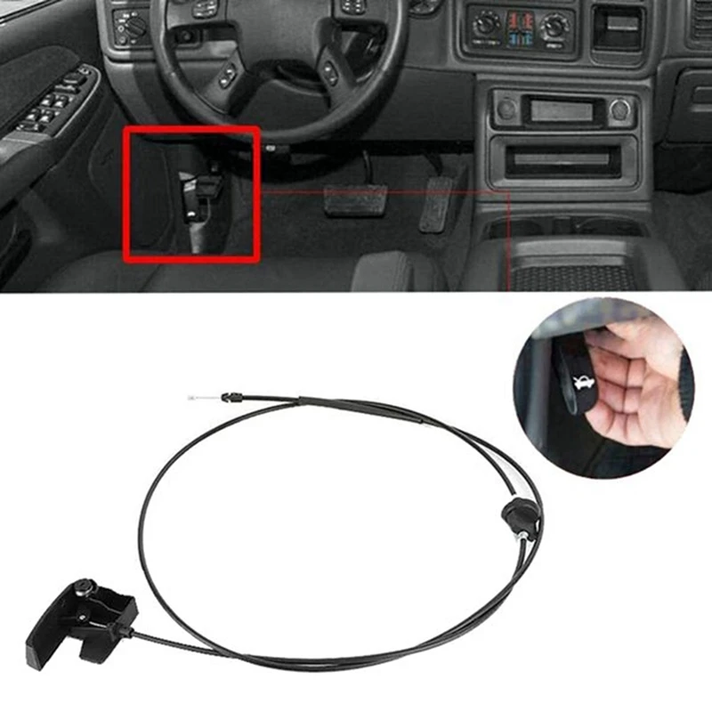 New2pcs Car Hood Release Cable With Handle 15142953 For Chevy Silverado Tahoe GMC Sierra Cadillac Yukon 15741109 912017