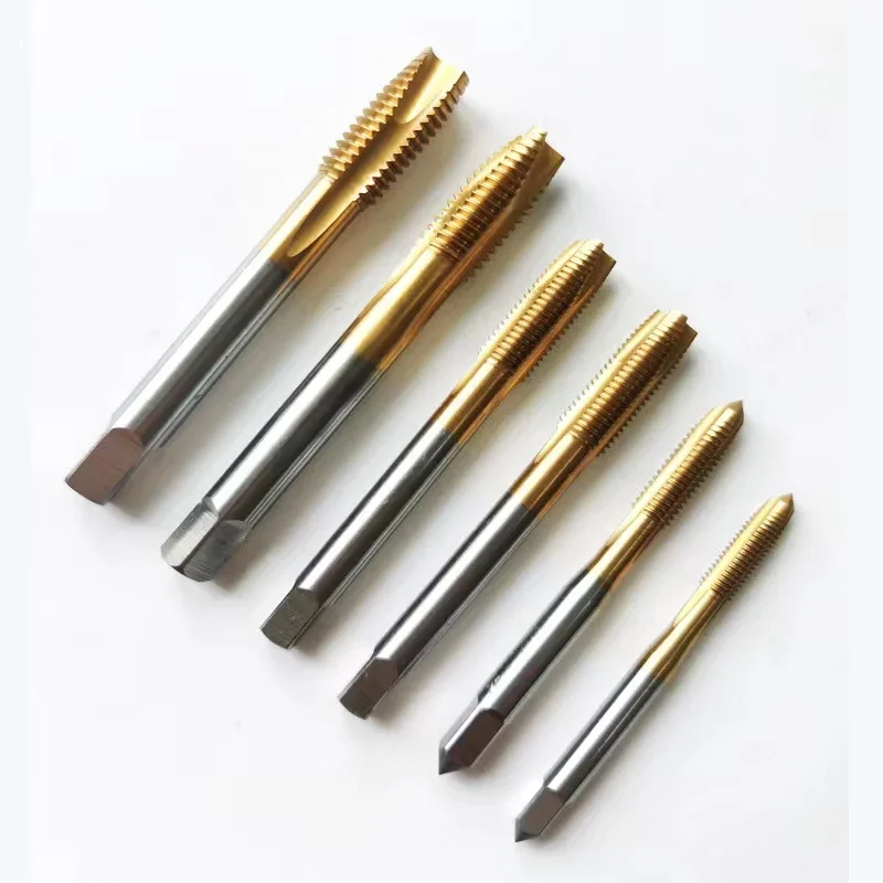 M2 M24 High Speed Metric Machine Screw Tap HSS Ti-coated Hand Spiral Point 4 Straight Flutes Plug Thread Tapping Bearing Steel