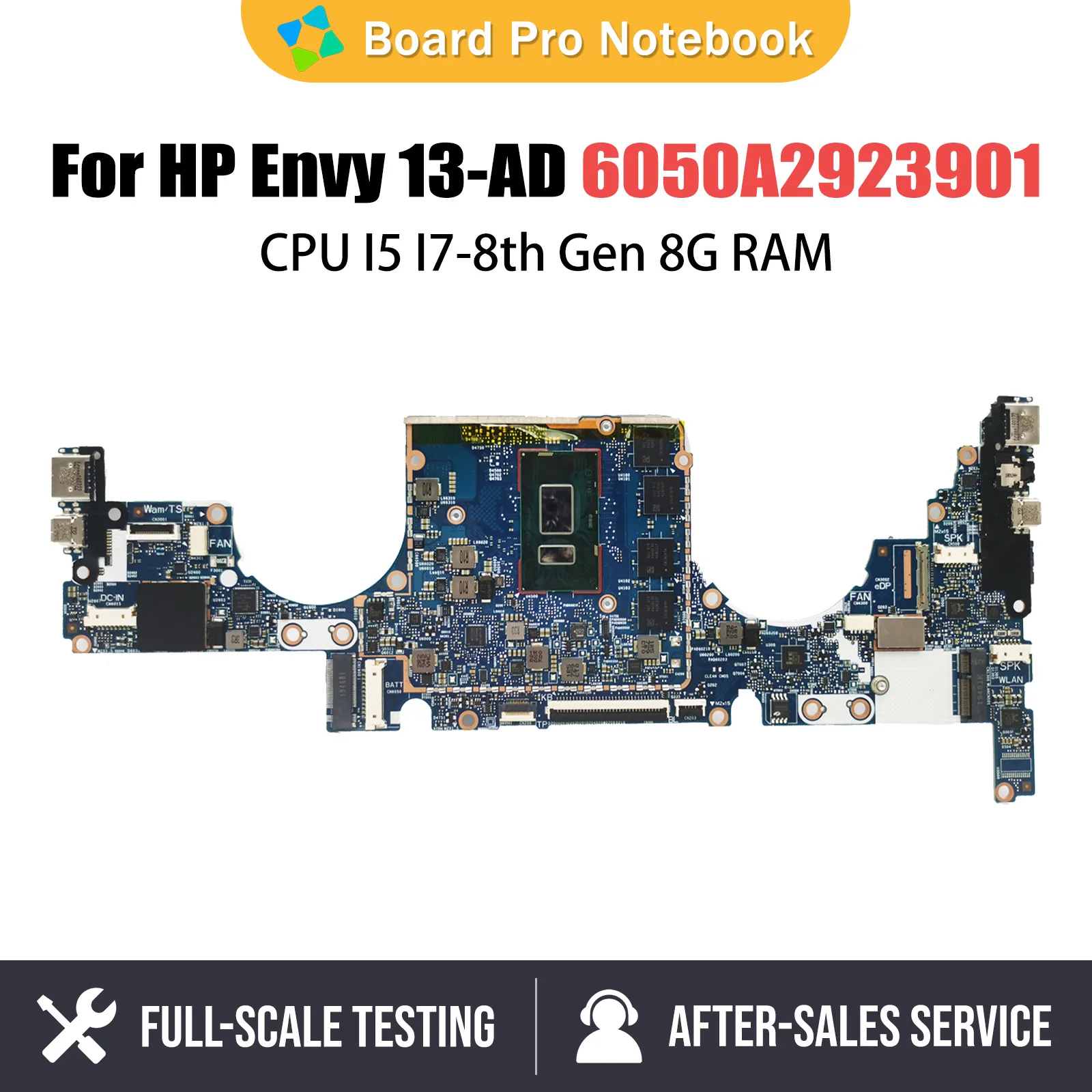 

6050A2923901 Mainboard For HP 13-AD TPN-I128 Laptop Motherboard 939647-601 939648-601 with I5-8250U I7-8550U CPU 8G RAM