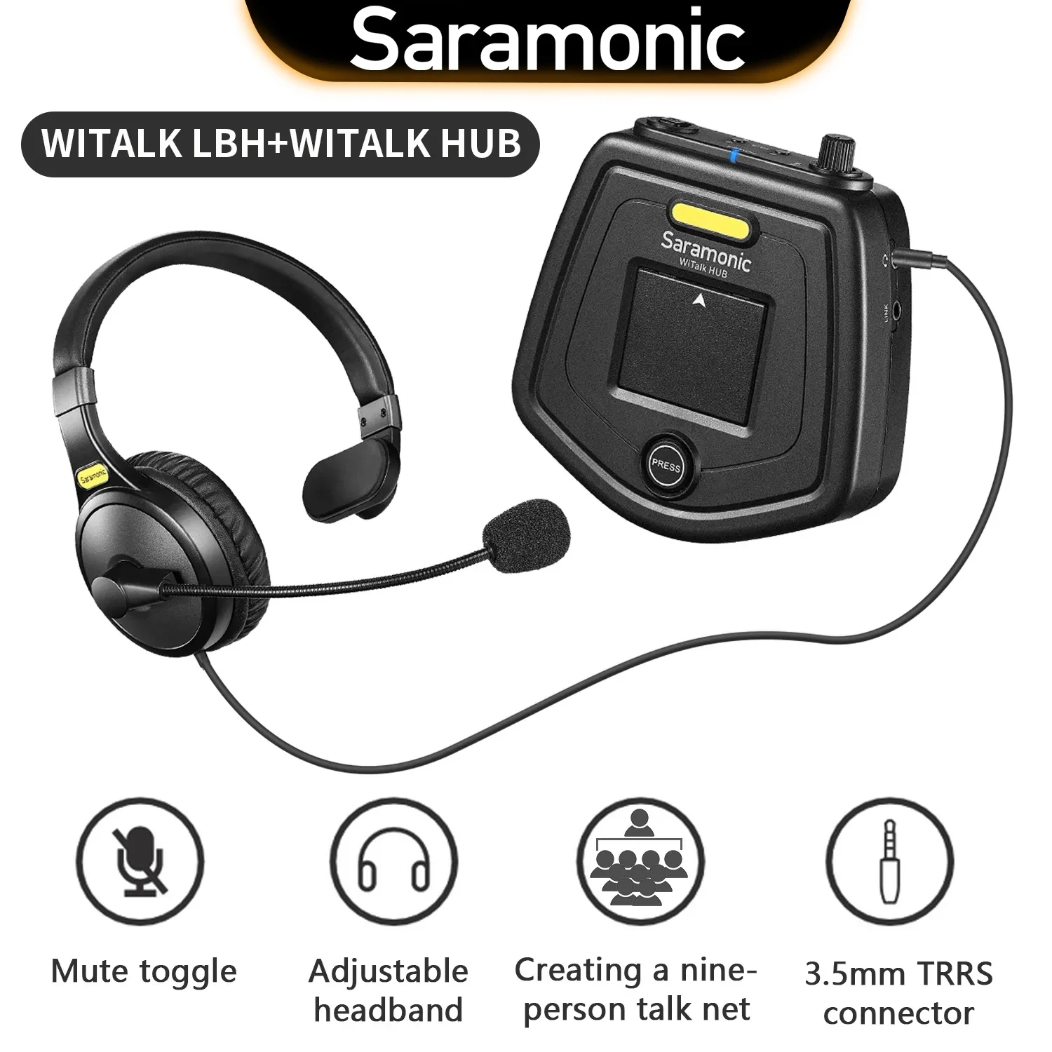 

Saramonic WiTalk HUB Dual-Channel Mini Base Station for Witalk Intercom System Full-duplex Communication Extend 8-16 Headphones