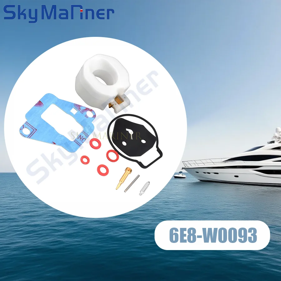 

6E8-W0093 Carburetor Repair Kit For Yamaha Outboard MOTOR 2T 9.9HP 15HP 6E7-W0093-00 684-W0093 6E7-W0093-02 6E7-W0093 Replaces