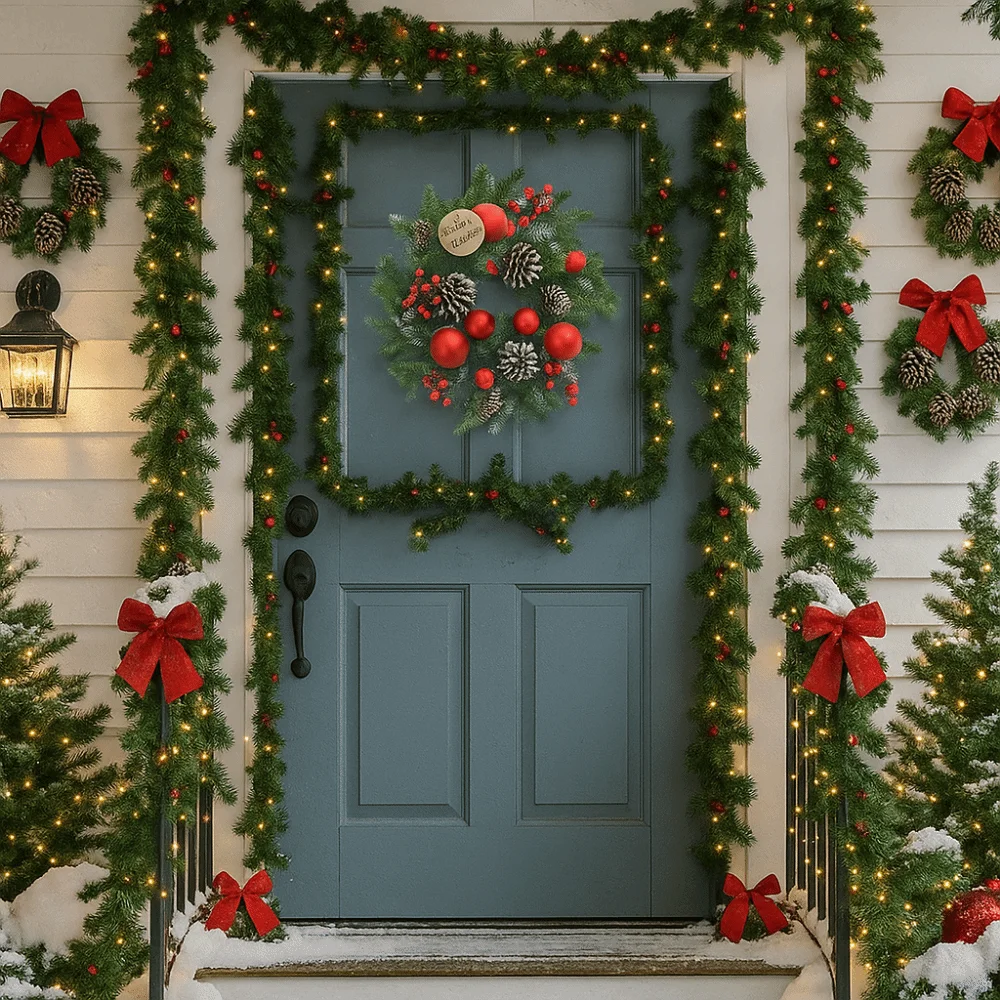 

Изысканный искусственный рождественский венок DIY: реалистичные шишки, подвесное украшение на окно, гирлянда из ПВХ-сосны, имитация рождественской елки