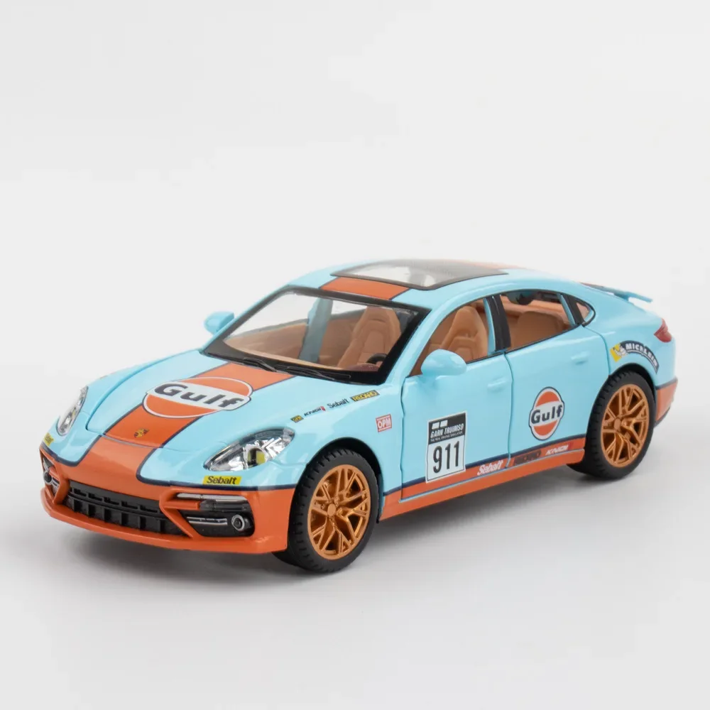 1:24 Porsche Panamera Sports Car Simulation Diecast Metal Alloy Model Car Sound Light Pull Back Collection Kids Toy Gifts