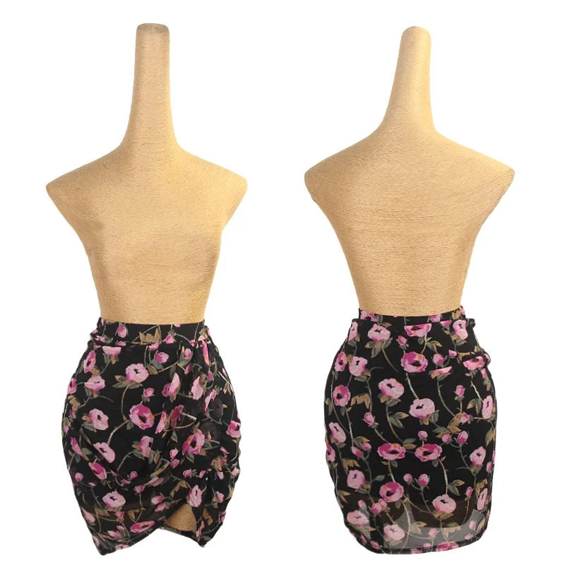 Latin dance practice skirt for women senior printed short skirt for adults and girls tango chacha samba training clothing