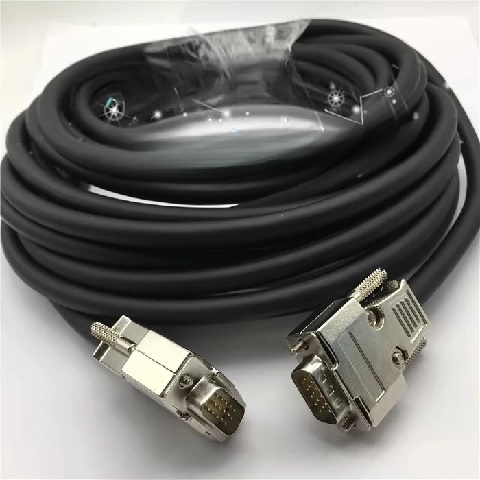 

VGA male-to-male DB15 three-row car pin solid core data test high flexible belt shielded drag chain cable