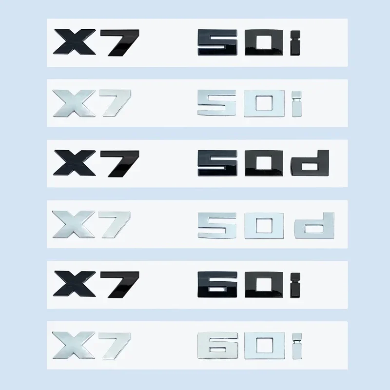 

ABS Car Truck Badge, Logo Sticker, Black Chrome, 3D, M, X7M50i, X7M50d, X7M60i, X7, M50i, M50d, BMW, X7 Series, G07