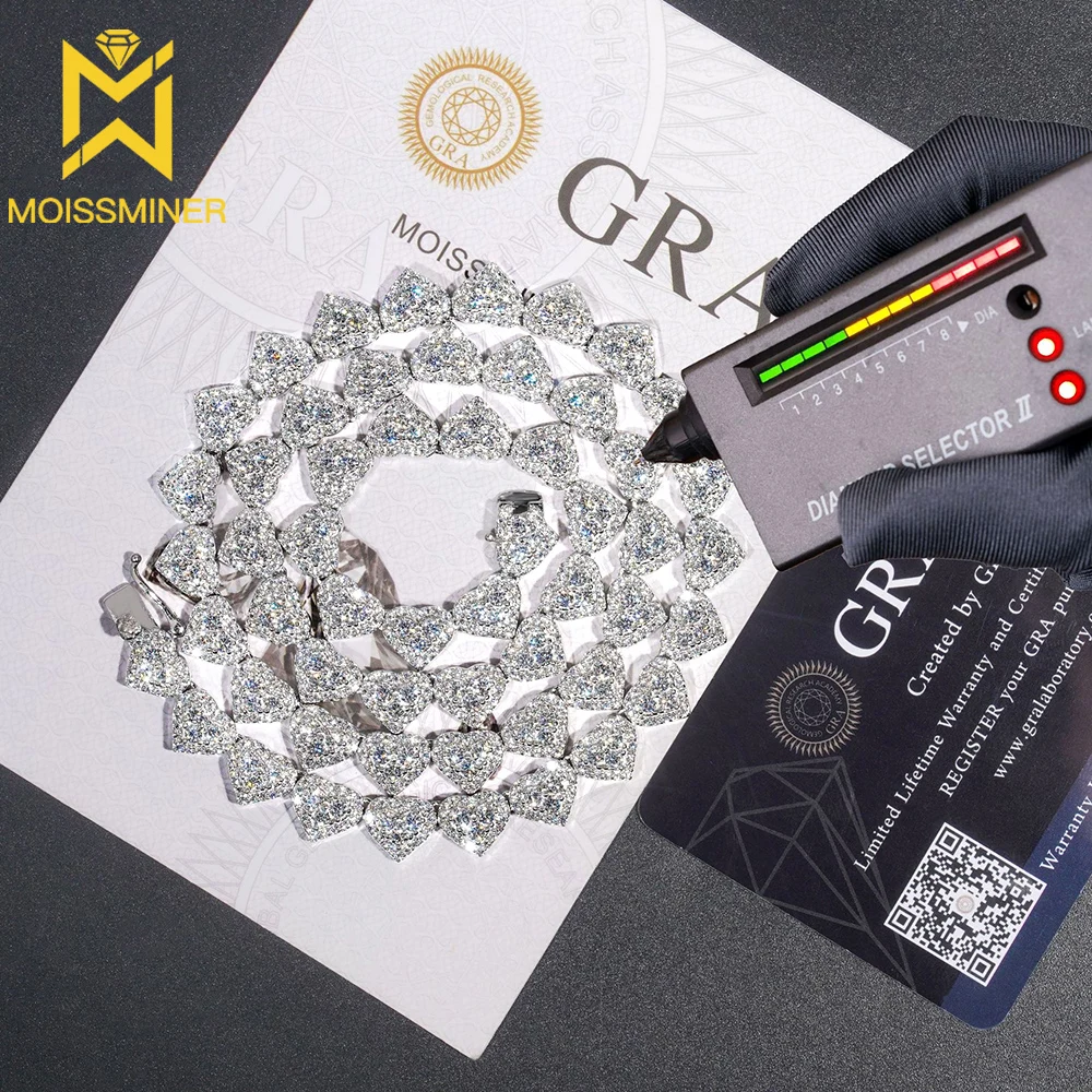 

6mm Moissanite Rope Chain Necklace For Men Women S925 Silver Hip Hop Iced Out Bracelet Pass Diamonds Tester With GRA Free Ship