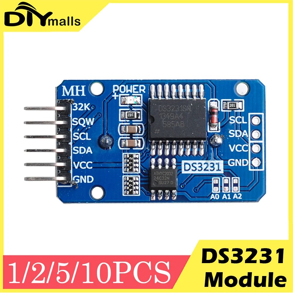 

1/2/5/10pcs DS3231 AT24C32 IIC Precision RTC Real Time Clock Memory Module RTC Memory module For Arduino raspberry pi DIY KIT