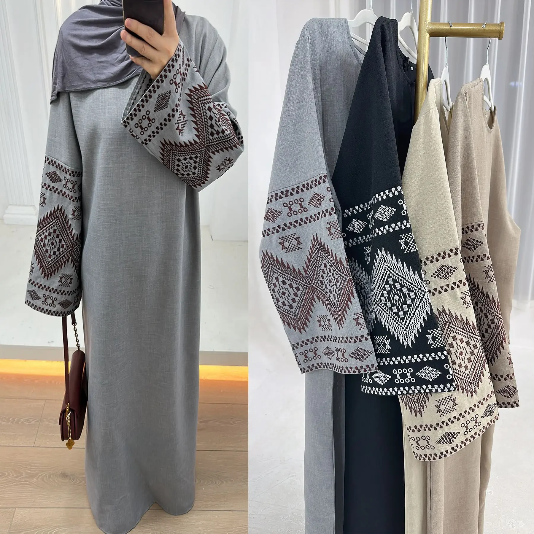 

Eid Abayas for Women Muslim Dress Embroidery Dubai Kaftan Turkey Robe Ramadan Islam Jalabiya Caftan Marocain Femme Vestidos Gown