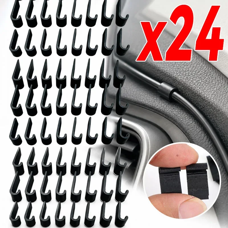 24pcs Car Dashboard Cable Clip, Compatible with 3.4mm Wire Diameter, Can Be Used to Organize Driving Recorders or Phone Holders