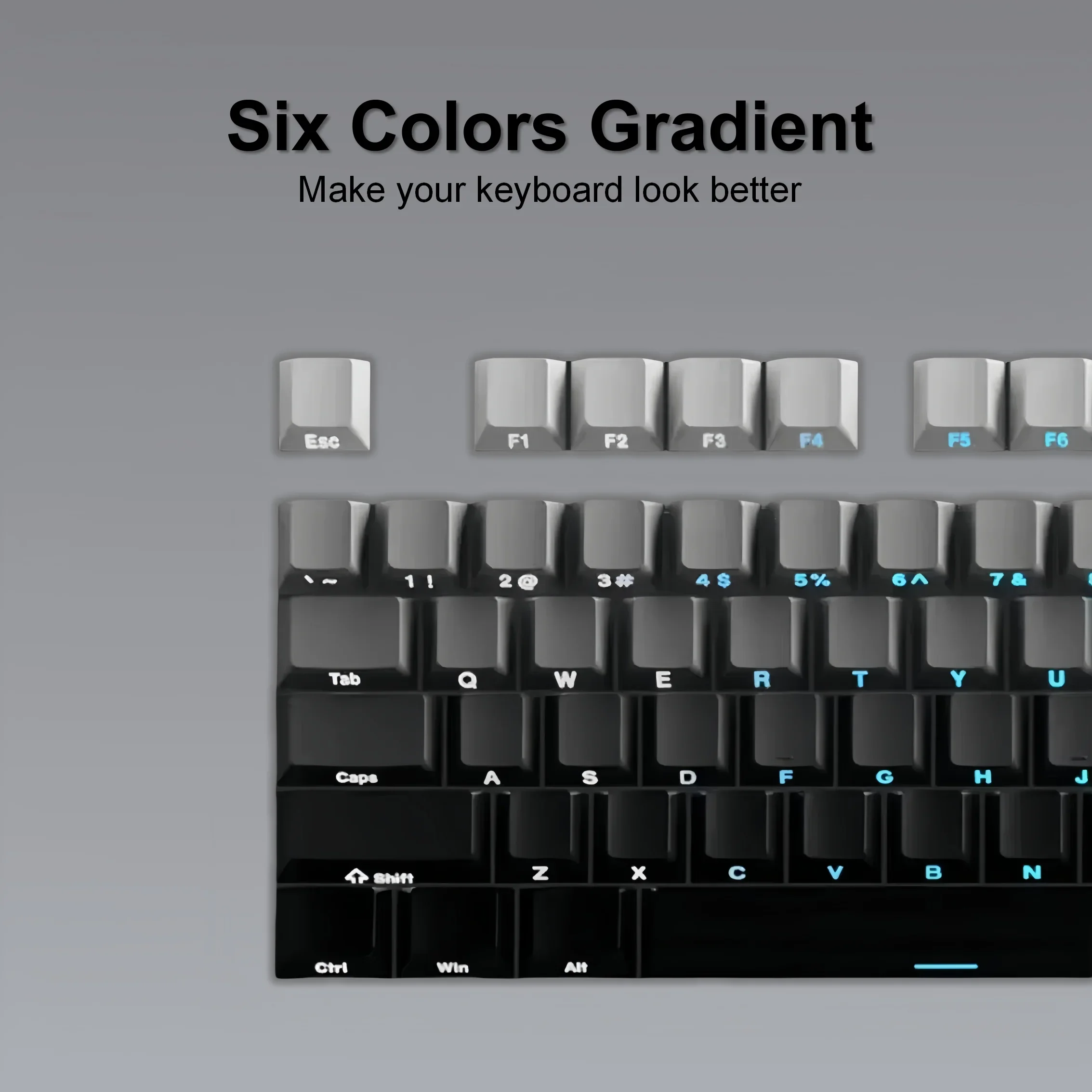 New 10 Gradient Colors PBT Keycaps 134 Keys OEM Profile Double-shot Keycap Set for Mx Cherry Switch Mechanical Keyboard DIY Kit