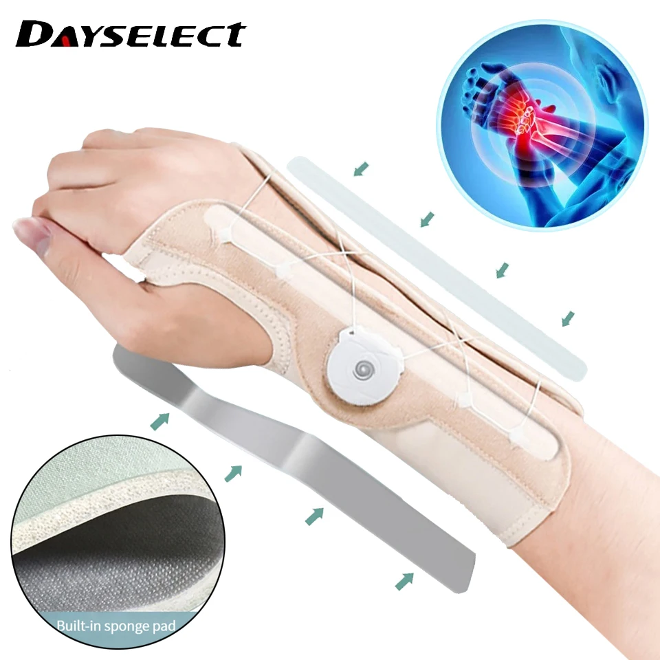 1PC Adjustable Knob Wrist Brace Carpal Tunnel Wrist Support Sleeve with Metal Splint Hand Brace for Pain Relief,Injuries,Sprains