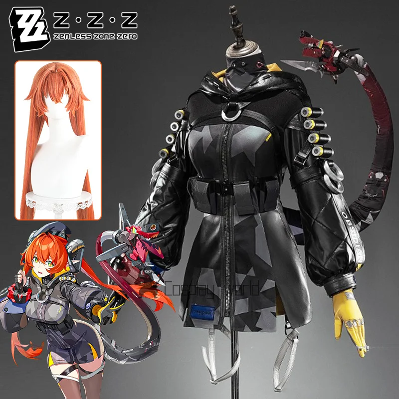 Disfraz de Cosplay Zenless Zone Zero Orphie, peluca, abrigo de mago, sombrero, accesorios de cola para mujeres y niñas, Obol Squad Halloween