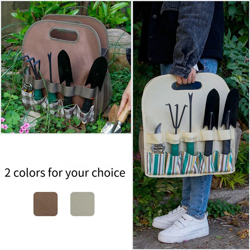 Borsa per attrezzi da giardino borsa da giardino in tessuto Oxford per Kit di attrezzi da giardinaggio borsa portaoggetti portatile Multi-tasca per attrezzi facile da usare