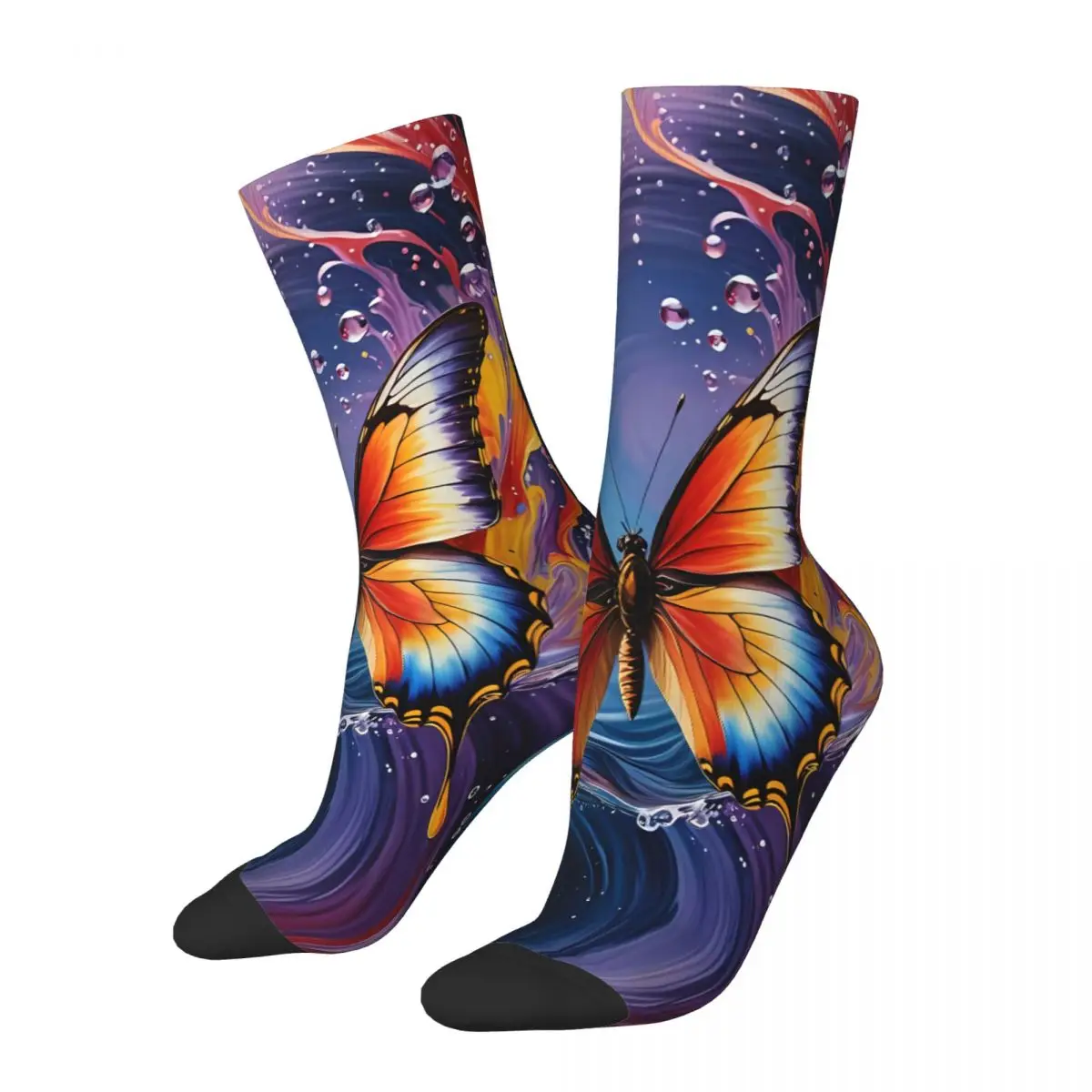 Butterfly Sock Printed Man Polyester