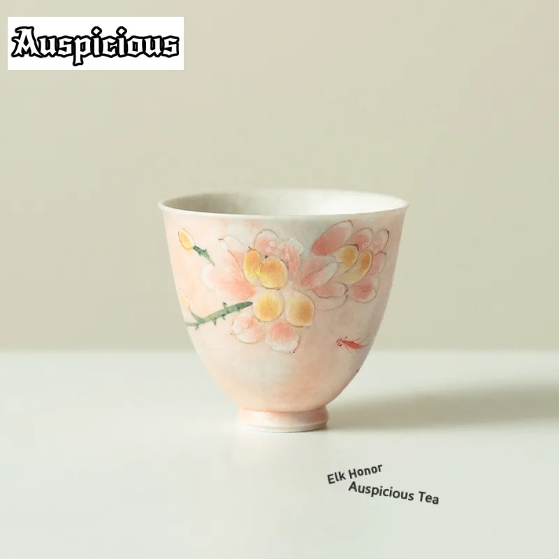 45ml Hand-drawn Orchid Teacup Boutique Tea Bowl Sample Tea Cup Tea-tasting Personal Cup Jianzhan Master Cups Teaset Accessories