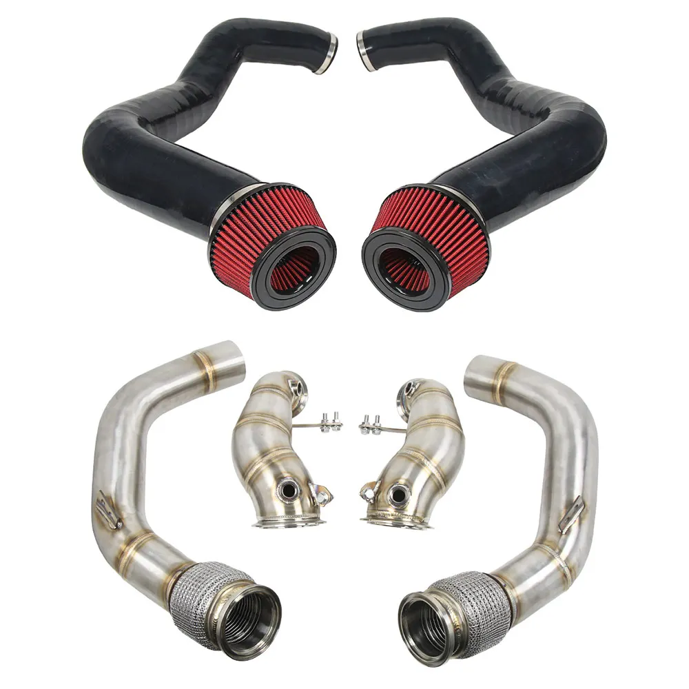 

For 2018+ F90 G90 M5 F92 M8 S63 4.4.L V8 Race Downpipe Exhaus with Front Mount Intake Cold air Intake System