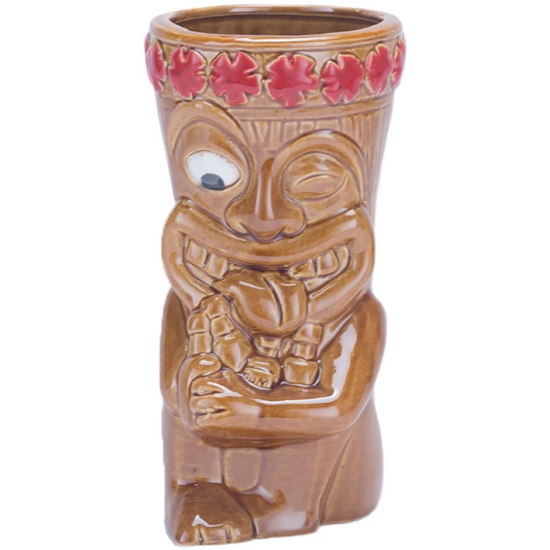 Picture 6: 600ml Hawaii Tiki Mugs Cocktail Cup Beer Beverage Mug Wine Mug Ceramic Easter Islander Tiki Mug Bar Tools Barware