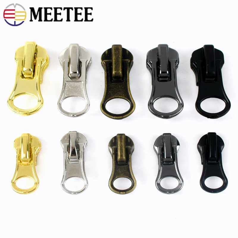 5/10Pcs 3# 5# 8# Zipper Slider For Metal Zippers Puller Bag Garment Decor Zips Head Repair Kit DIY Sewing Accessories