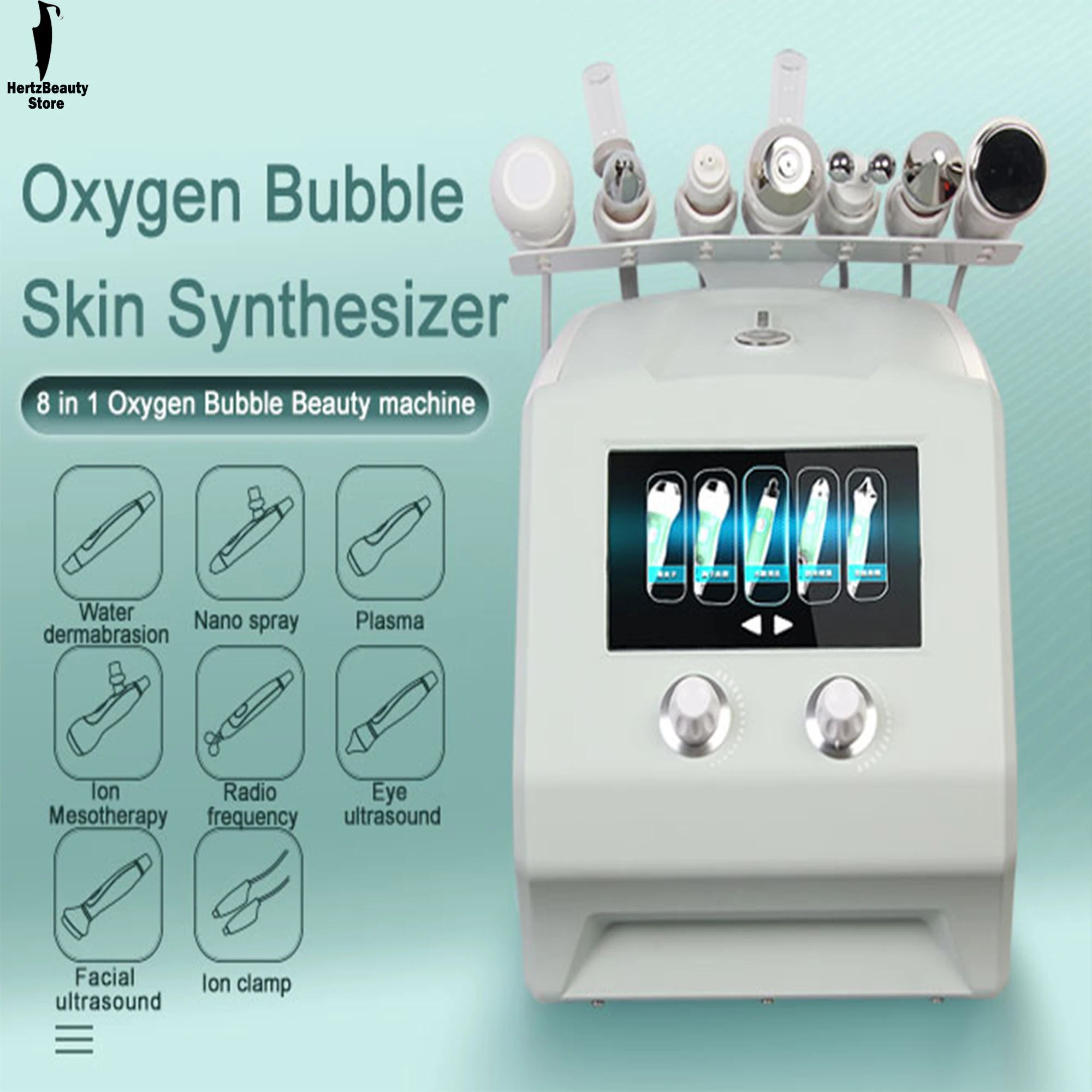 

8 In 1 Plasma Pen Skin Ultrasound Oxygen Sprayer Wate Aqua Jet Peeling Hydro Dermabrasion Facial Water Beauty Machine Salon Spa