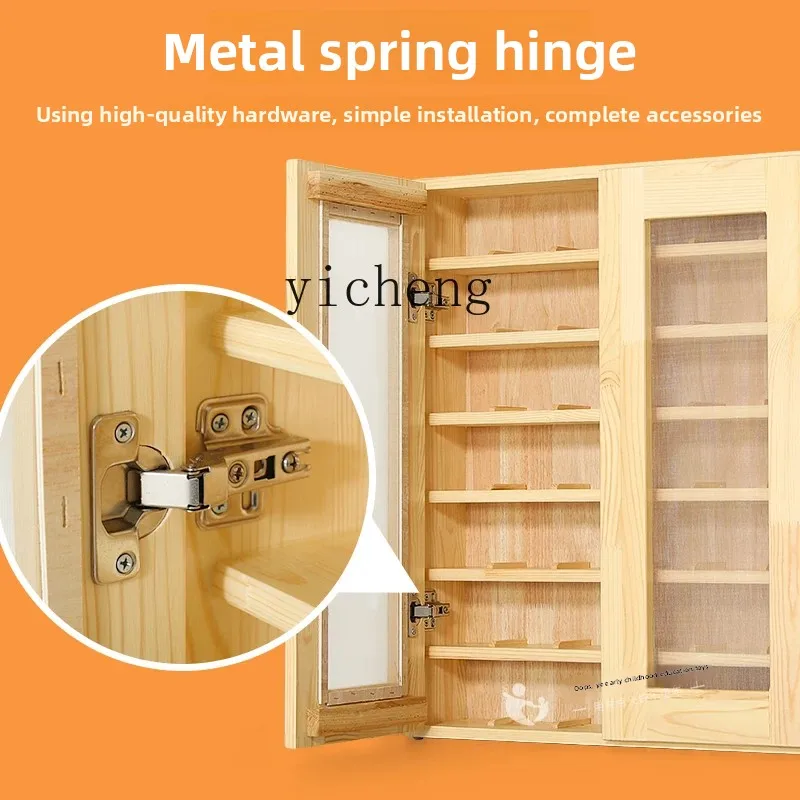 AH حامل أكواب رياض الأطفال حامل خشبي للأطفال خزانة الشاي حامل أكواب الماء الخشبي