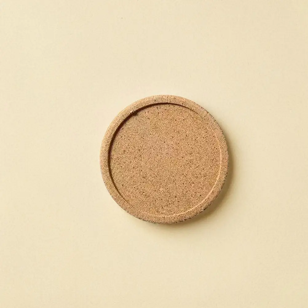4Pcs Decorative Cork Coasters 10Cm Round Natural Cork Heat Insulating Non Slip Surface for Mugs Glass Cups Iced Hot Drinks Home