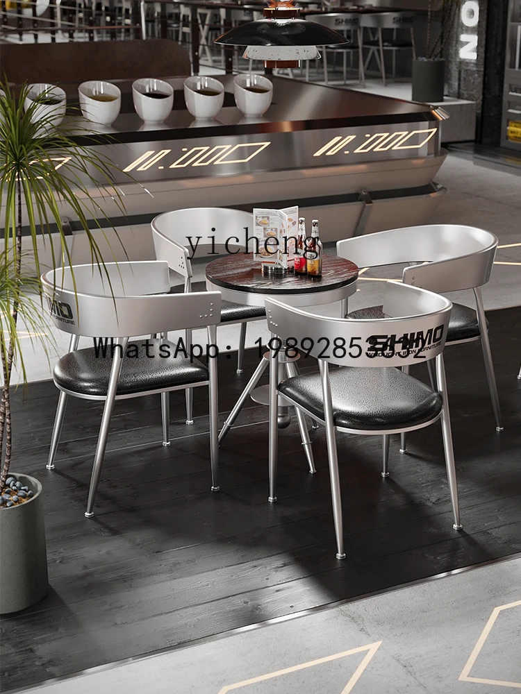 ZZ Industrial Style Table and Chair Combination Coffee Shop Milk Tea Shop Leisure Area Restaurant
