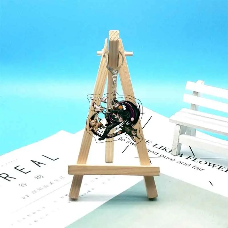 Anime Danganronpa Keychain Cartoon Naegi Makoto Togami Byakuya Komaeda Nagito Acrylic Pendant Keyring Jewelry Accessories Gifts