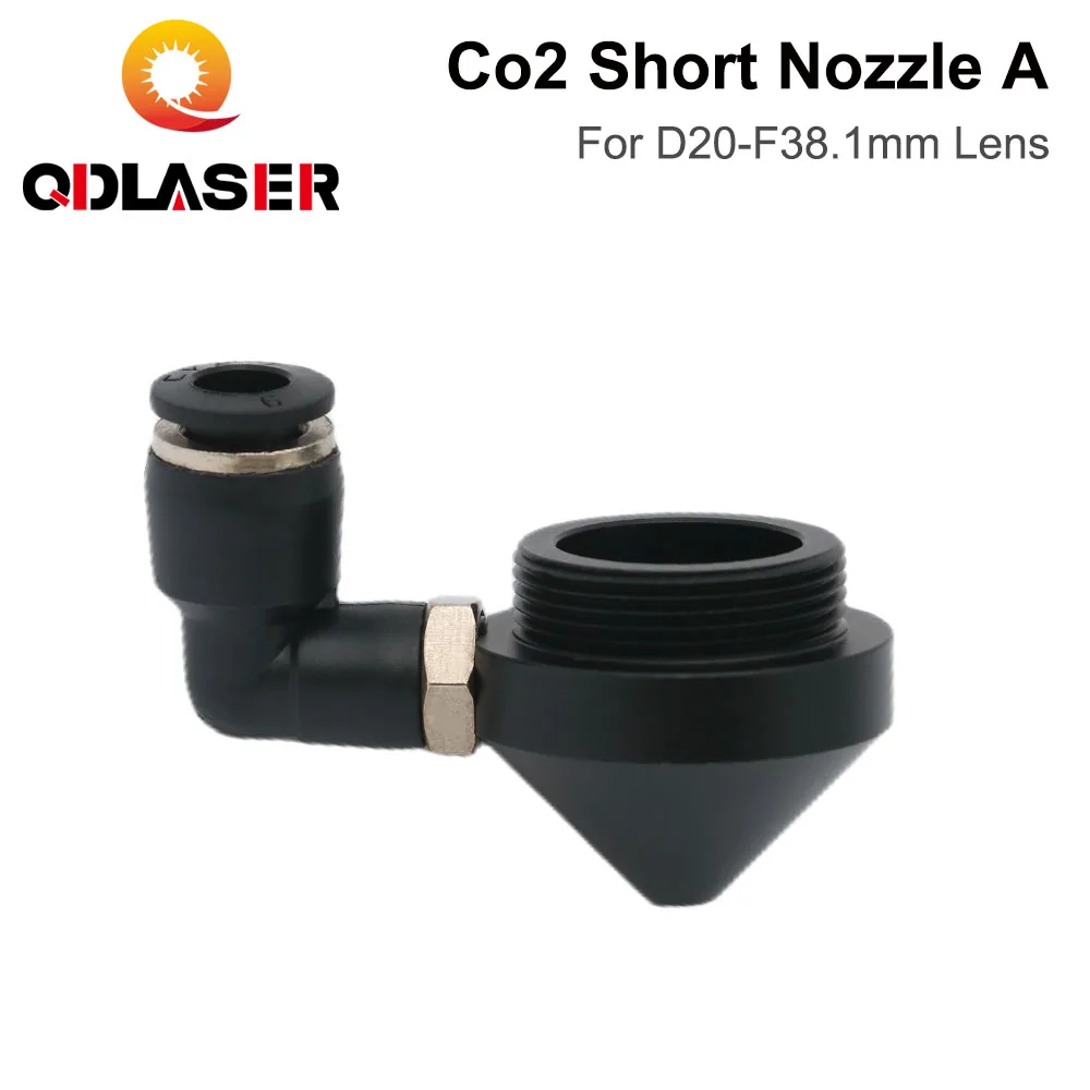 

QDLASER CO2 Short Air Nozzle A for Dia.20 FL38.1 Lens N01F with Fitting M5 for Laser Head At CO2 Laser Engraving Cutting Machine