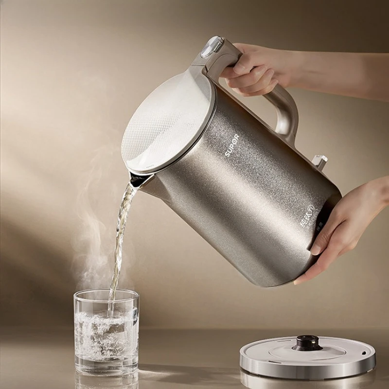 Pure Titanium Electric Kettle 2.2L Large Capacity, One Click Heat Insulation Anti-scald Fast Boiling Water Pot for Home