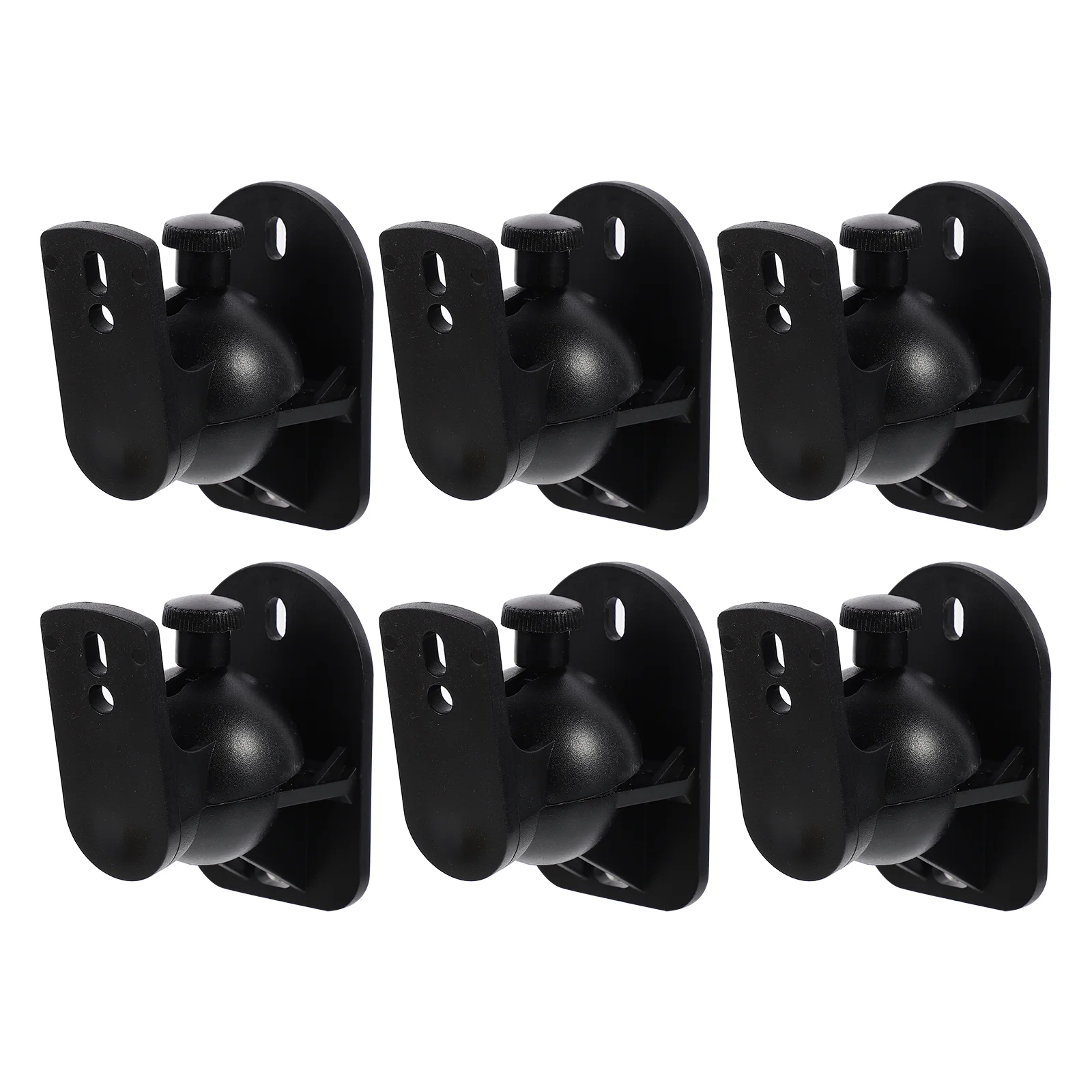 6 ชุดลําโพงดาวเทียมขาตั้งเสียงเสียงรอบทิศทาง Wall Rack Bracket สําหรับ Mount สีดํา